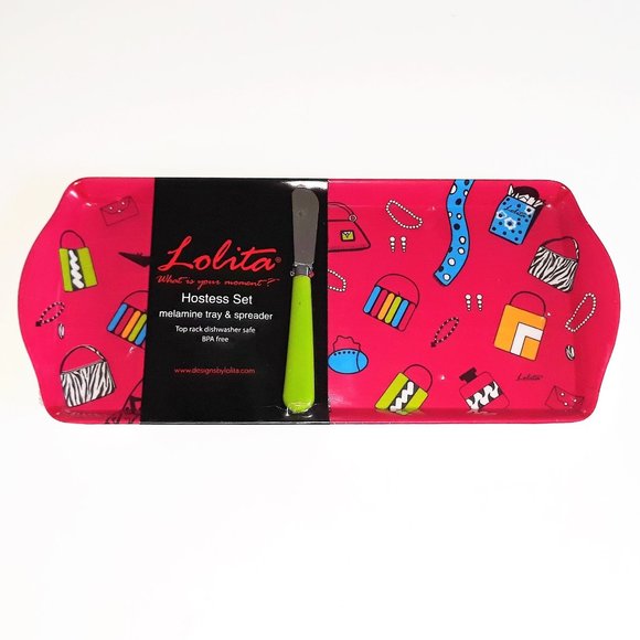 Lolita Shopaholic Too Melamine Hostess Tray Set - Picture 1 of 4